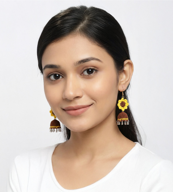 Sunflower Crochet Jhumka