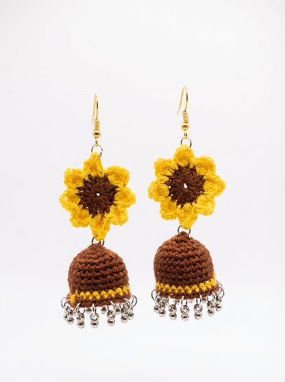 Sunflower Crochet Jhumka