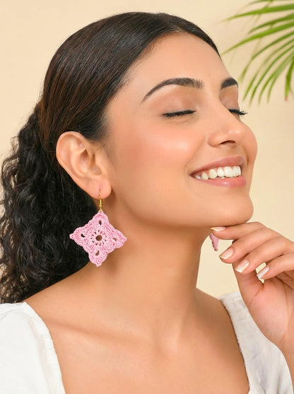 Crochet Lace Diamond Earrings