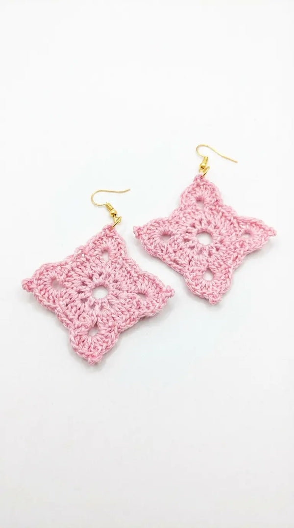 Crochet Lace Diamond Earrings